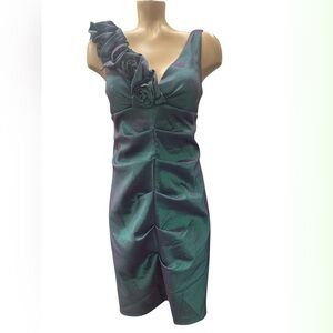 Ba Nites Chic One-Shoulder Green Dress Size M
